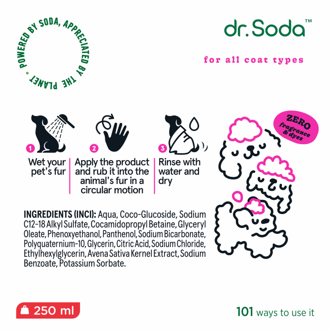 Švelnus šunų šampūnas visiems kailio tipams