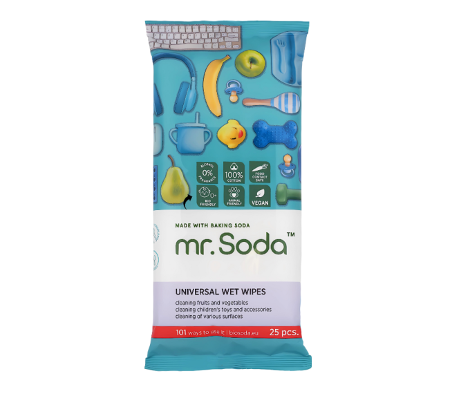 mr.Soda UNIVERSALIOS DRĖGNOS SERVETĖLĖS, 25 vnt