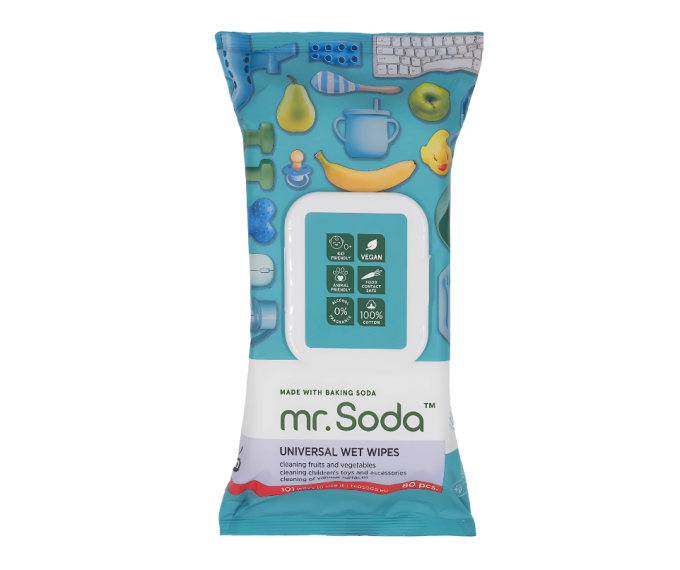 mr.Soda UNIVERSALIOS DRĖGNOS SERVETĖLĖS, 80 vnt